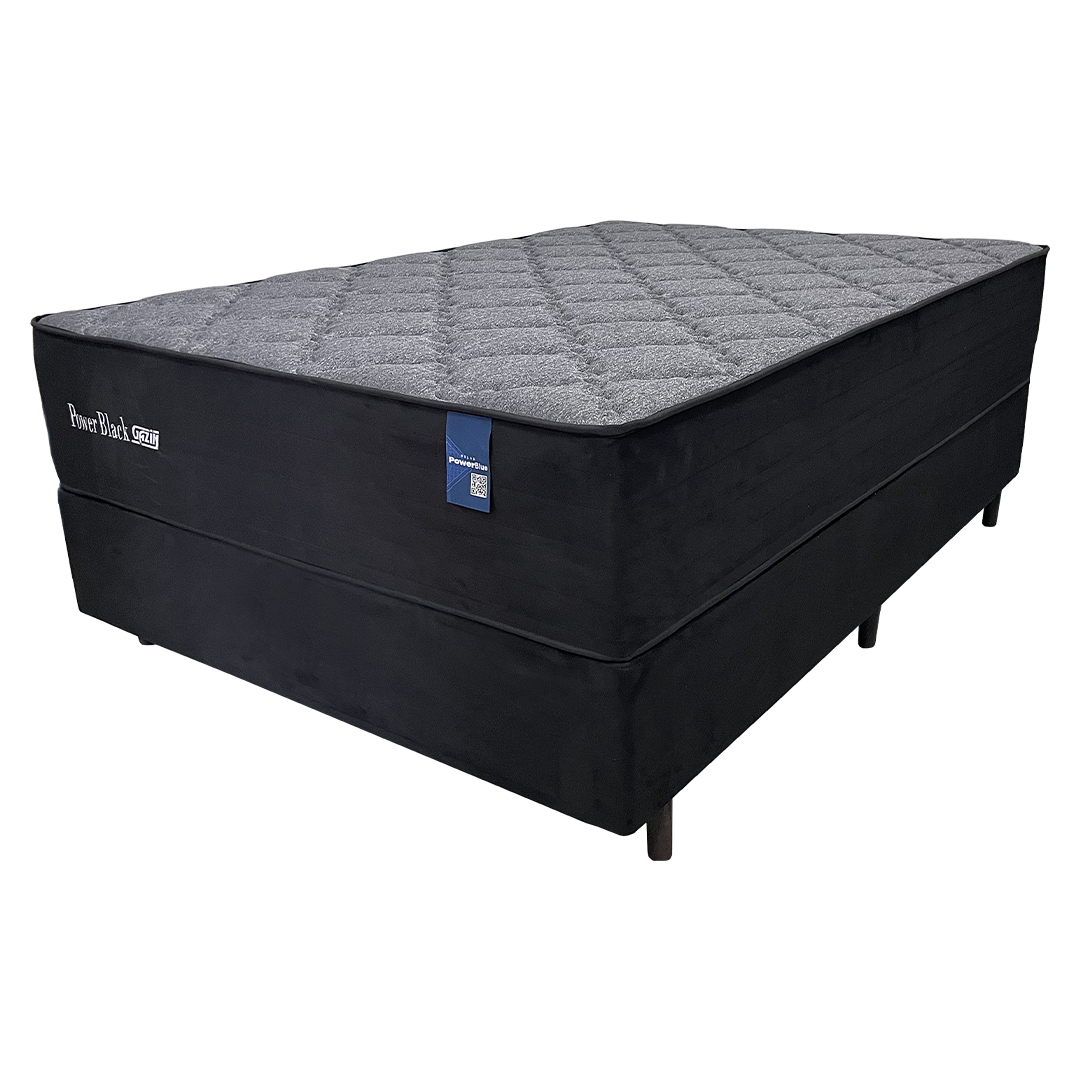 Colchão Cama Box Gazin Molas PowerBlue Casal Power Black 138x188