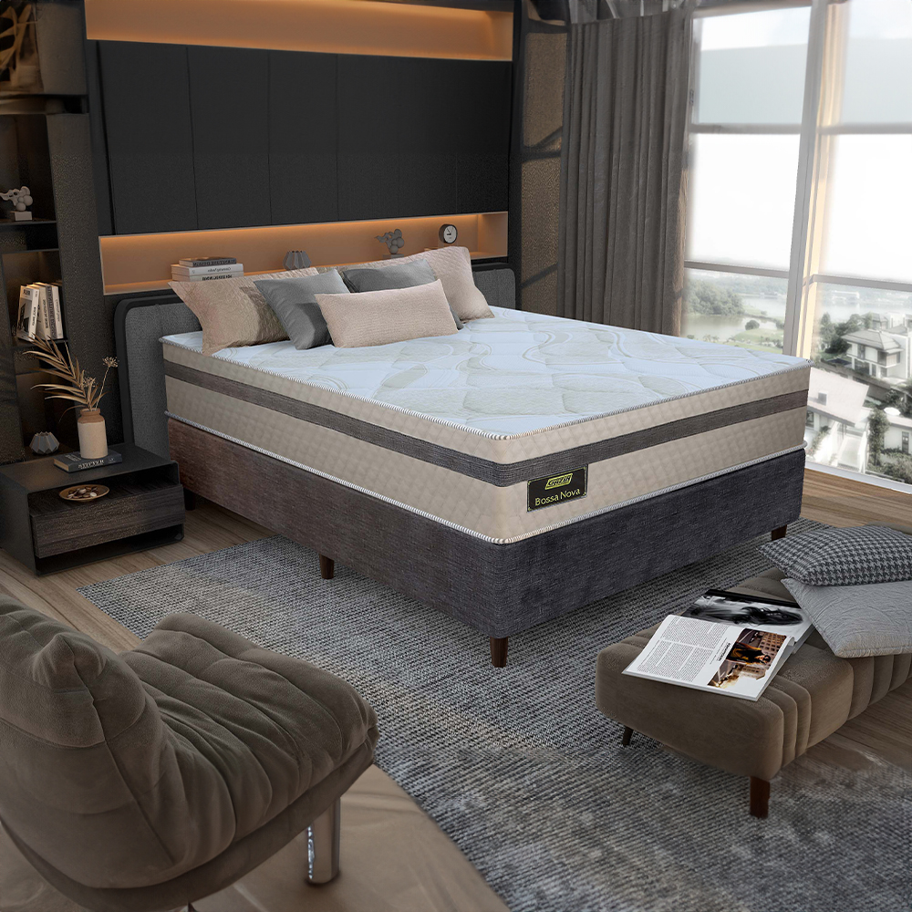 Colchão Cama Box Gazin  Molas BlueWave Casal Bossa Nova 138x188