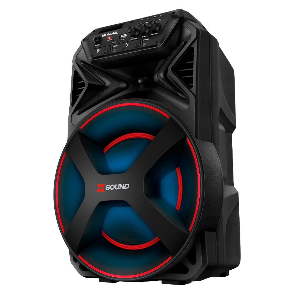 Caixa de Som Amplificada Mondial XSound CM-300-N 300W Bluetooth RGB