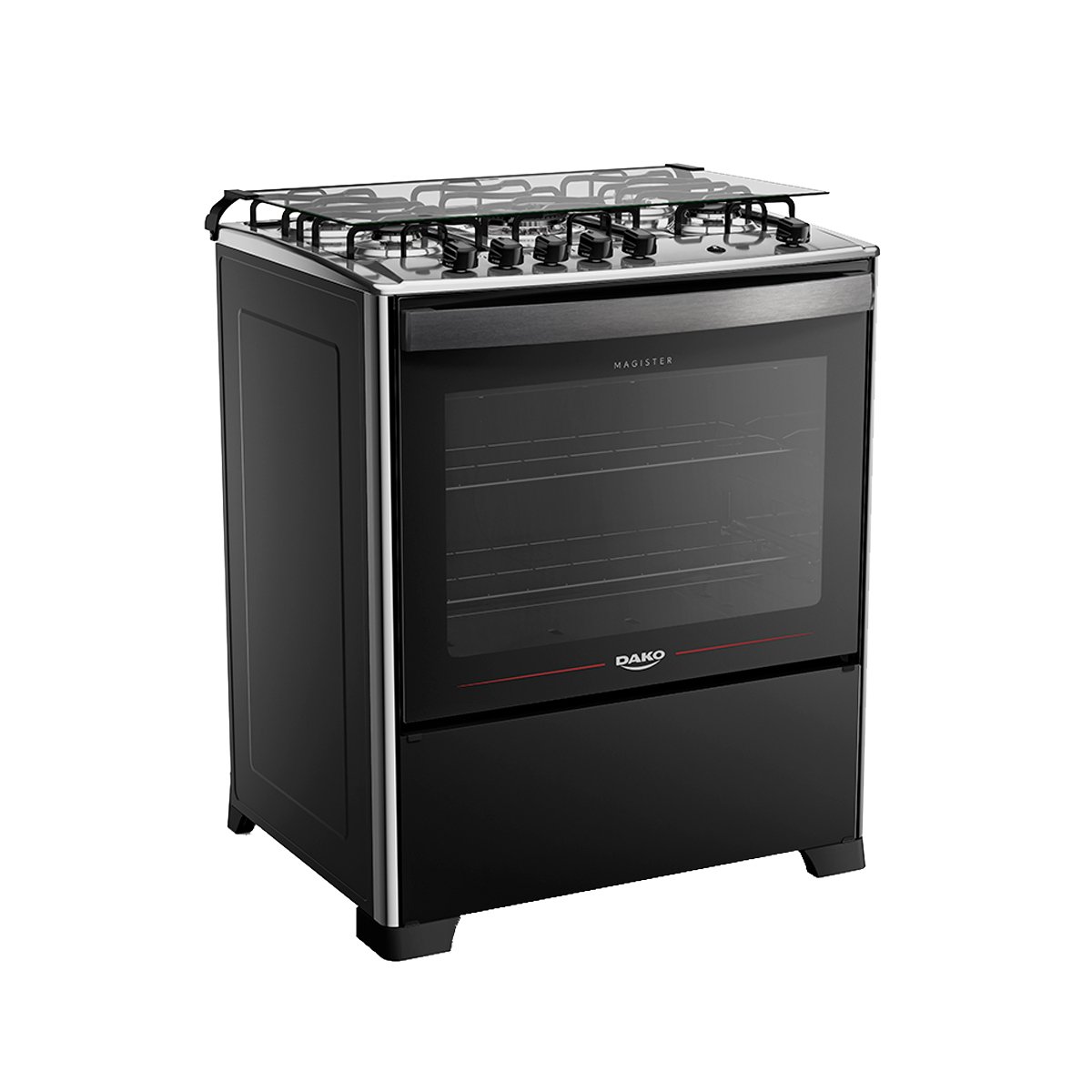 Fogão Dako Magister 5 Bocas Automático Mesa de Inox Tripla Chama Forno 100L