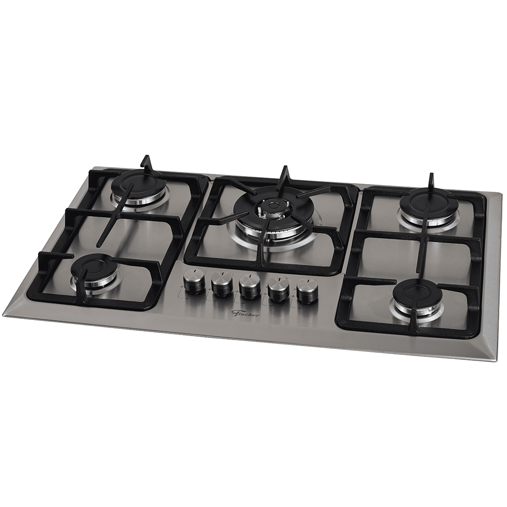 Cooktop a Gás Fischer TC Infinity 5 Bocas Superautomático Mesa em Aço Inox