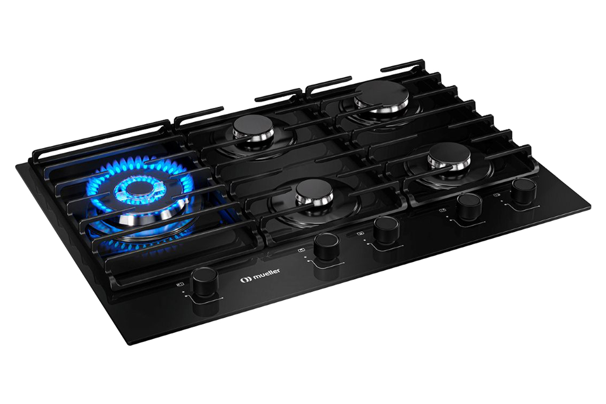 Cooktop a Gás Mueller Mesa de Vidro 5 Bocas MCG5BM