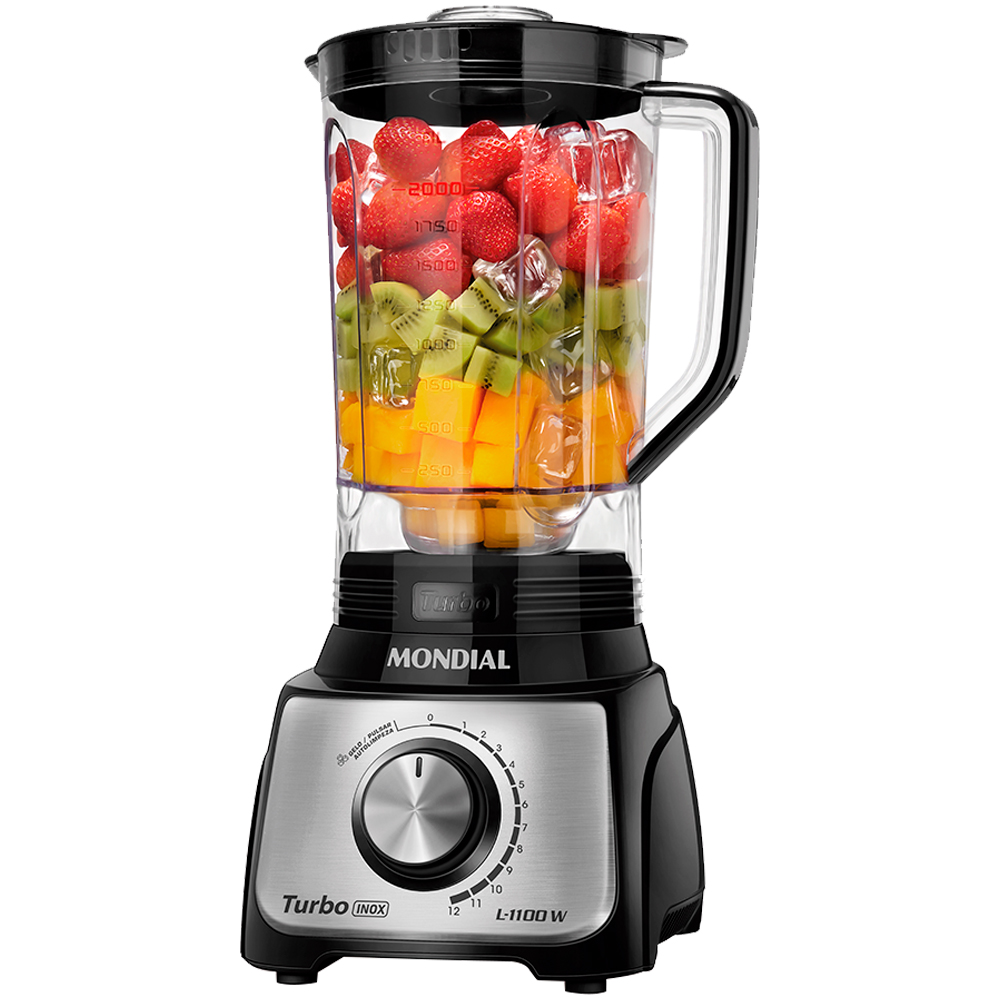 Liquidificador Mondial Turbo L-1100 3L 12 Velocidades 1100W Filtro