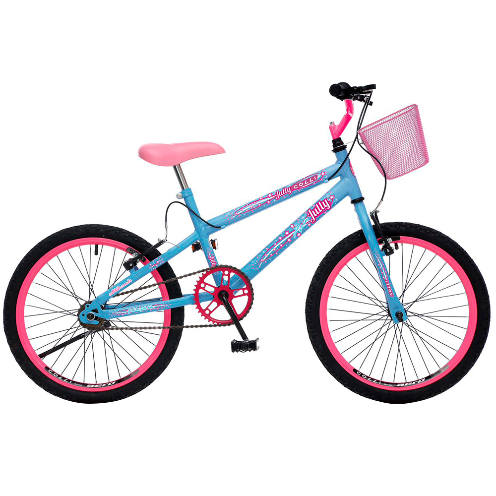 Bicicleta Infantil Aro 20 Colli July Freio V-Brake 1 Marcha com Cestinha