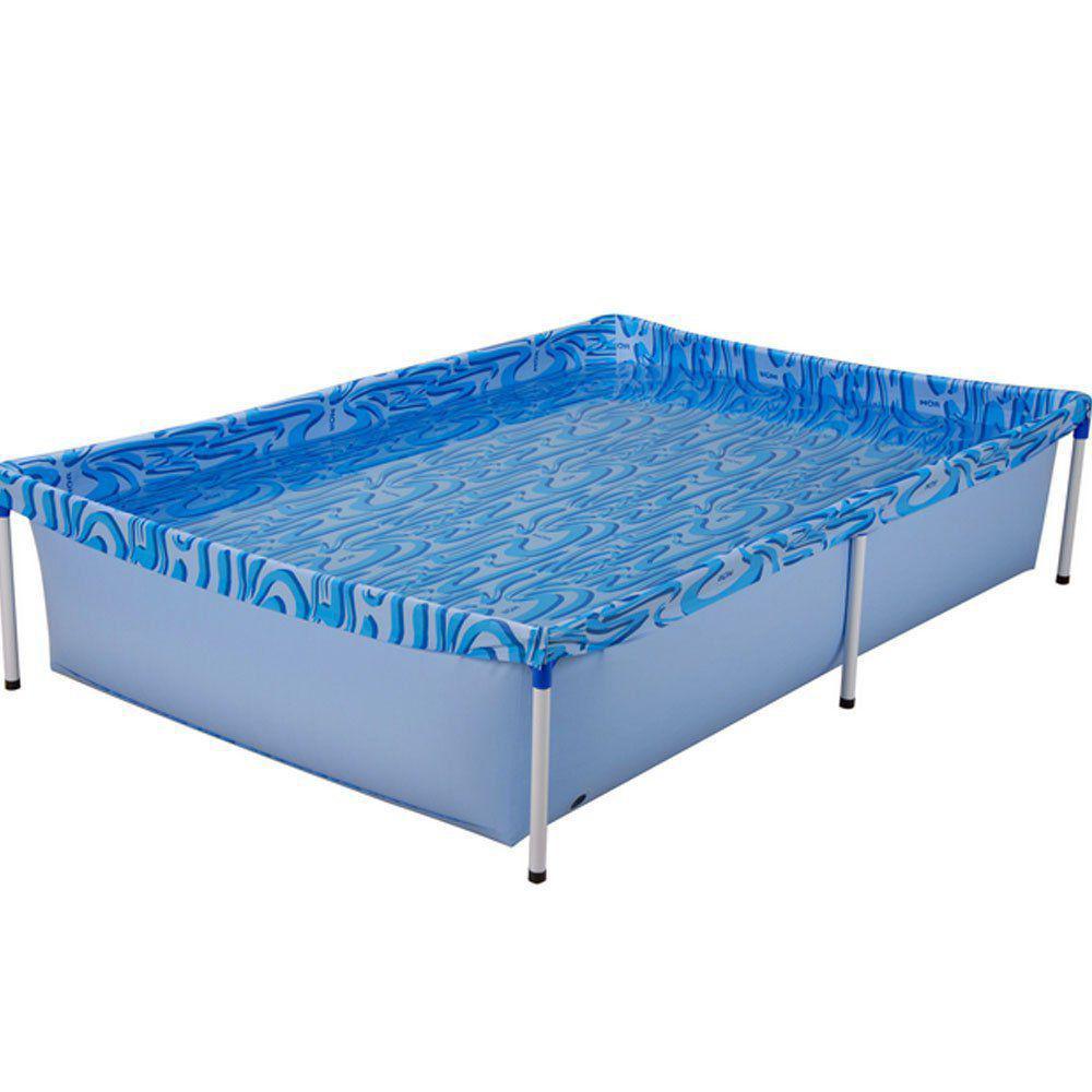 Piscina com Armação de Ferro Lona em PVC Mor Retangular 1000L