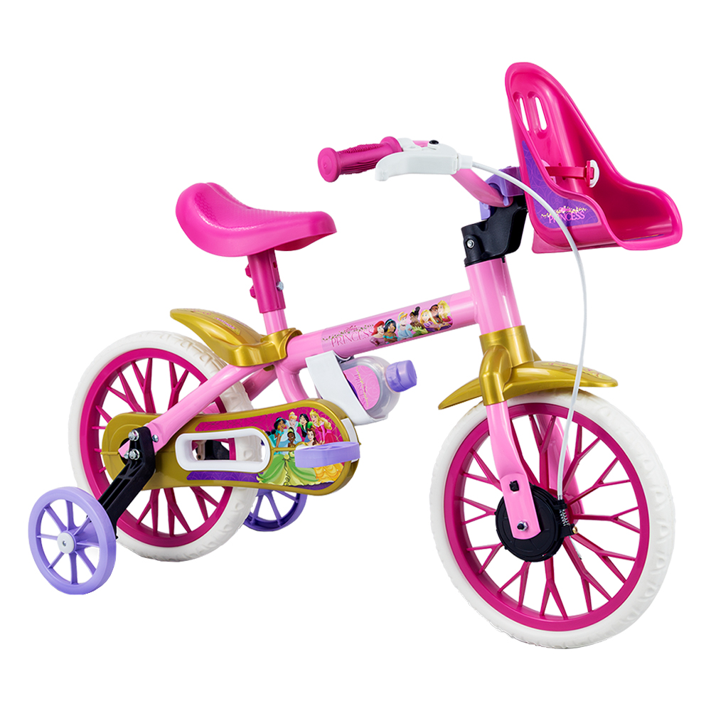 Bicicleta Infantil Aro 12 Nathor Princesas 2 Freio Dianteiro 1 Marcha