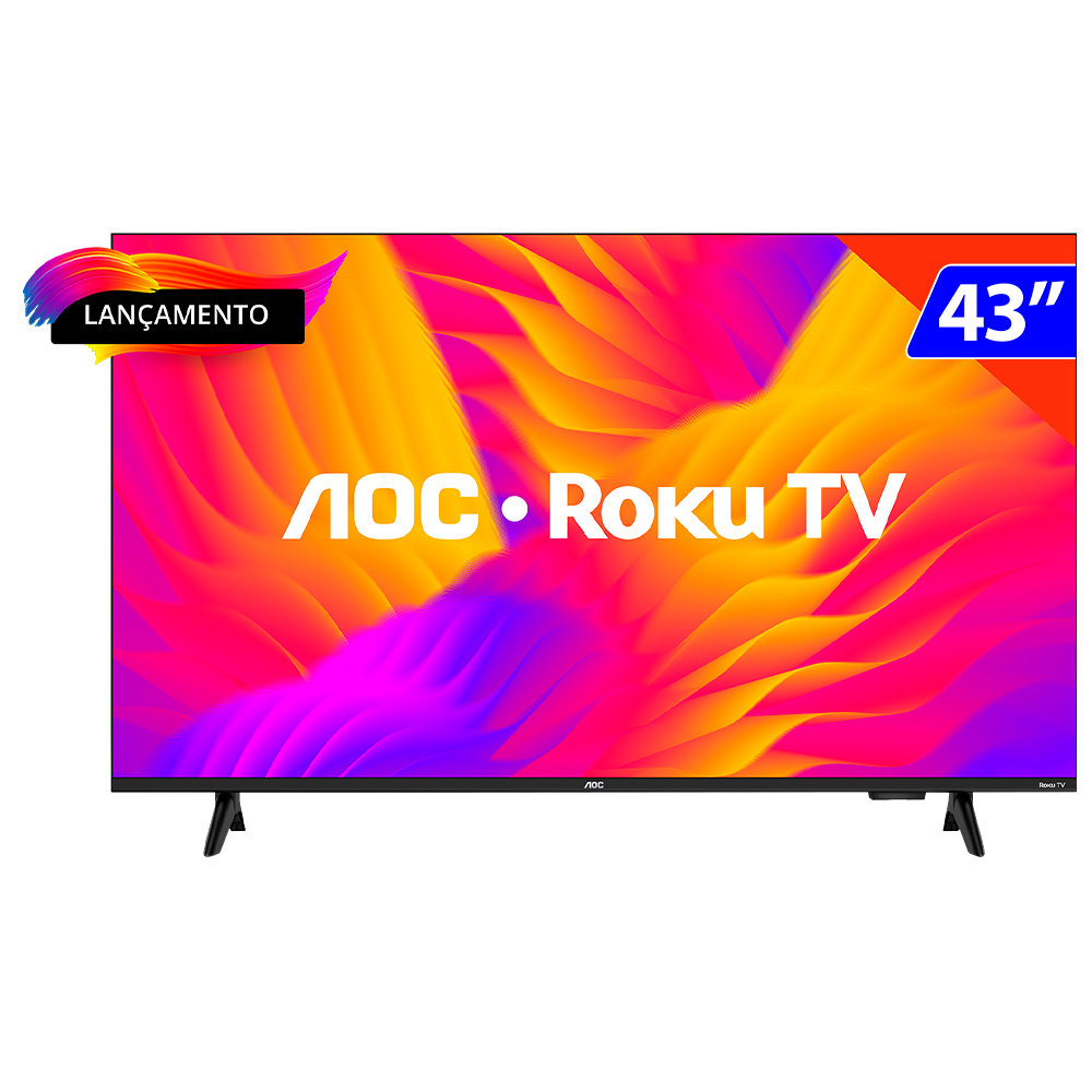 Smart TV AOC LED 43" Full HD Wi-Fi Roku TV Sem bordas 43S5155/78G