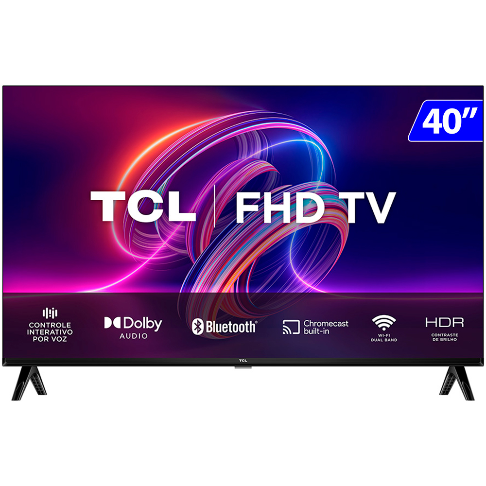 Smart TV TCL LED 40" FullHD Android TV Comando de Voz por Controle 40S5400A