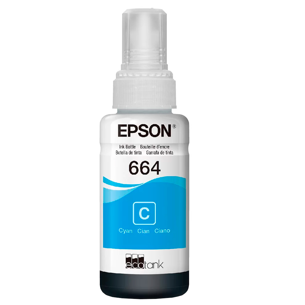 Refil para Tanque de Tinta Epson Ciano Nº664 até 6.500 Páginas T664220-AL