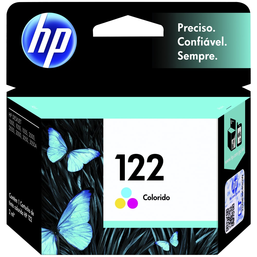Cartucho de Tinta HP Colorido Nº122 Original até 100 Páginas CH562HB
