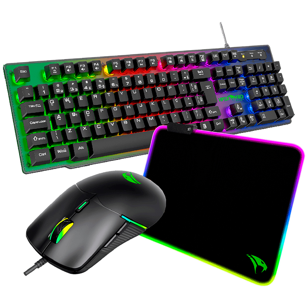 Kit Teclado Mouse e Mousepad Gamer Naja Viper Pro