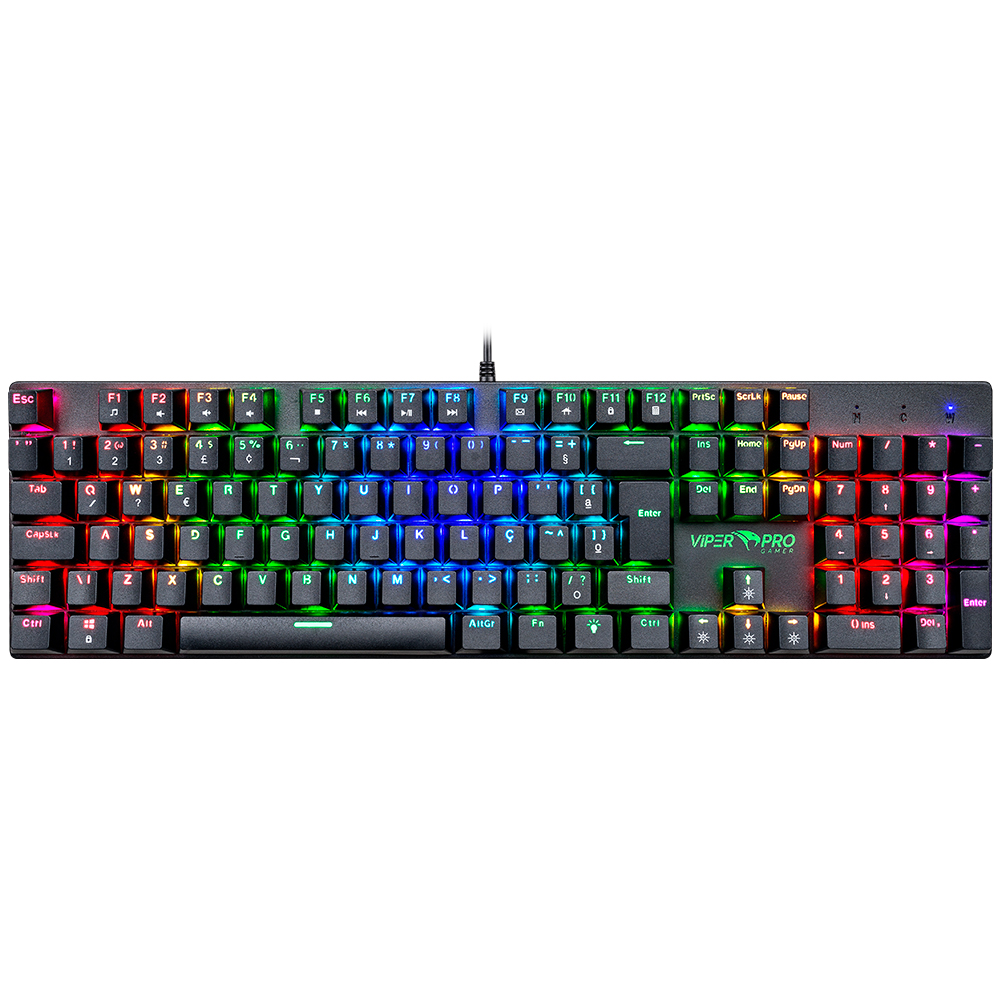 Teclado Gamer Viper Pro Mamba Mecânico Blue Switch Com RGB ABNT2