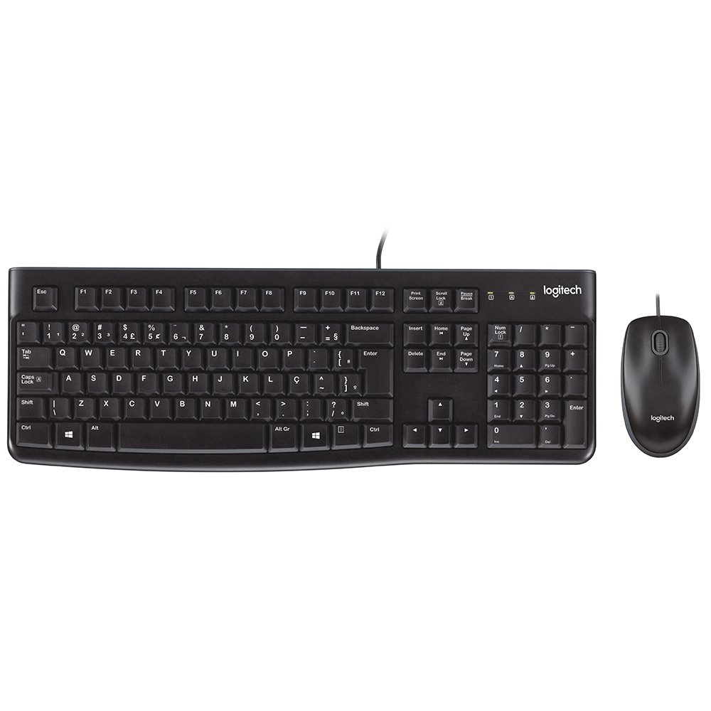 Combo Teclado e Mouse Com Fio Logitech MK120 USB Com fio
