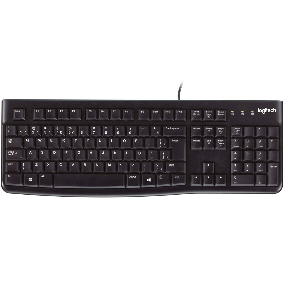 Teclado com Fio Logitech K120 USB ABNT2