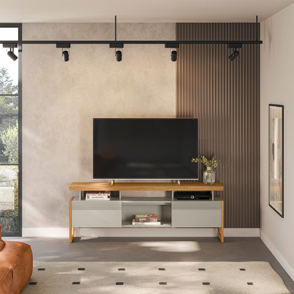 Rack para TV até 70" 2 Portas de Correr MDP e MDF Esmeralda Linea Brasil