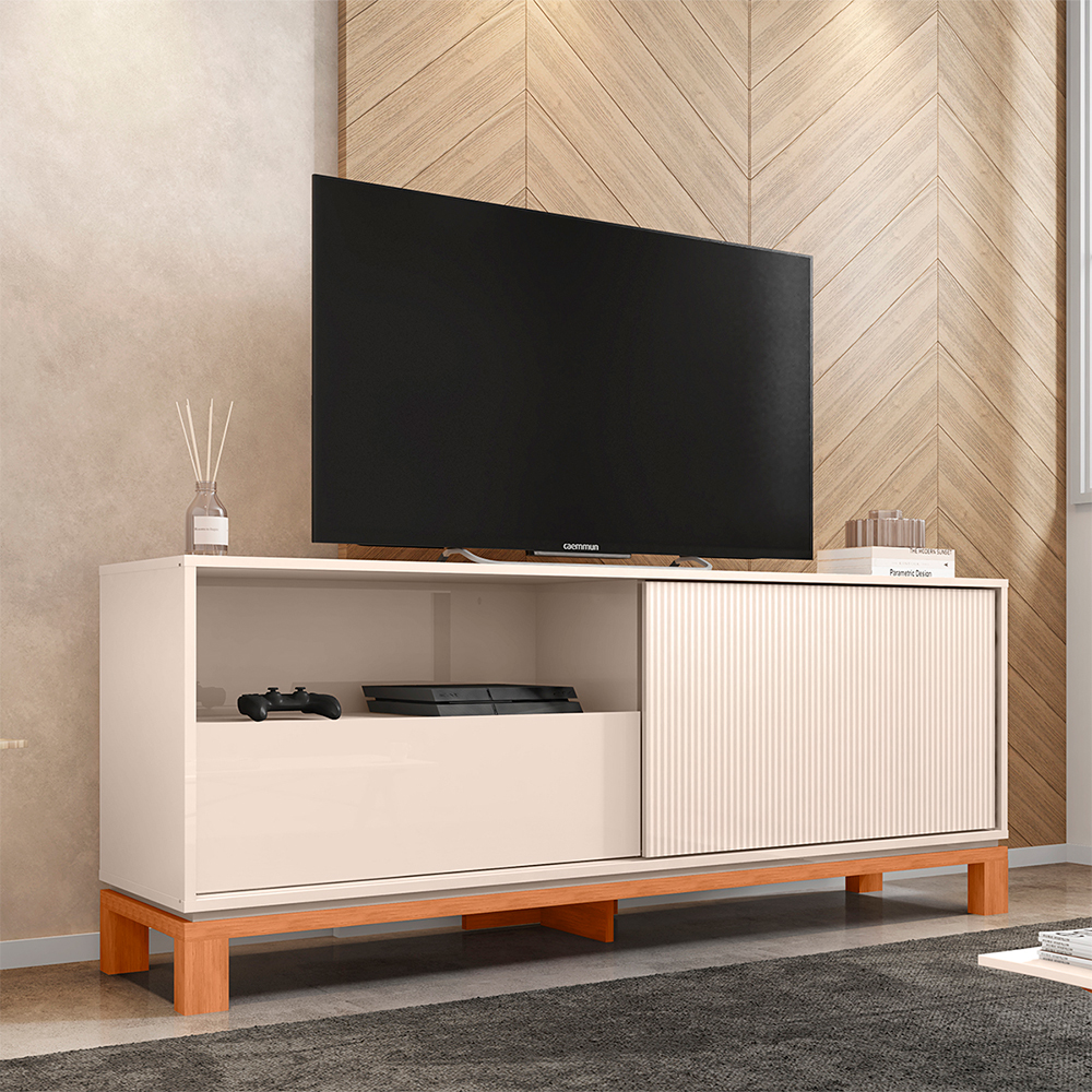 Rack para TV até 55" 01 Porta 01 Gaveta Mondrian Caemmun