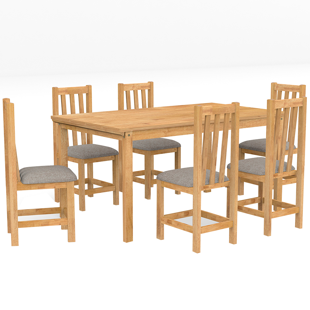 Conjunto de Mesa 6 Cadeiras Tampo Madeira Itália Rústica Meneghetti