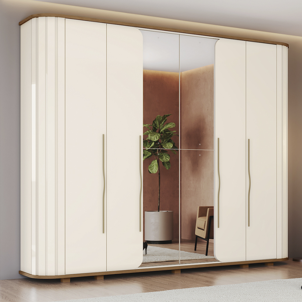 Guarda-Roupa Casal 6 Portas Bater 6 Gavetas Premium Henn Roupeiro