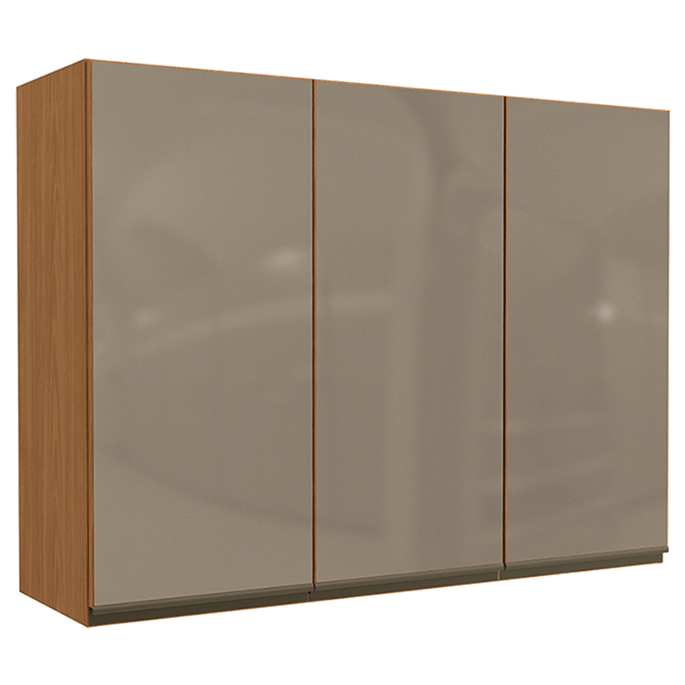 Armário Aéreo 3 Portas com Vidro 120cm MDP Maxxi Kappesberg