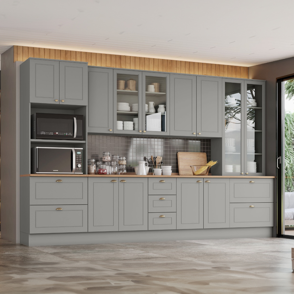 Cozinha Modulada 6 Peças 13 Portas 7 Gavetas Americana Henn