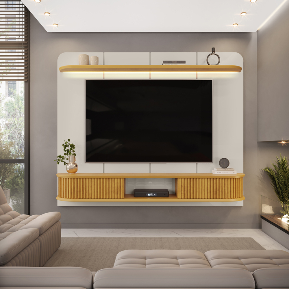 Painel para TV até 75" 2 Portas LED DJ Móveis Capri
