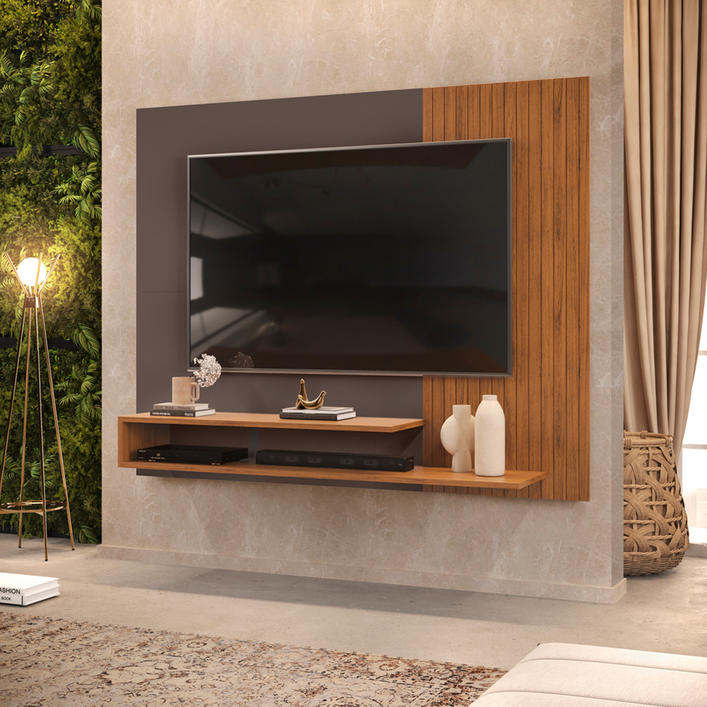 Painel para TV até 50" com 2 Prateleiras e Nicho MDF MDP DJ Móveis Nando