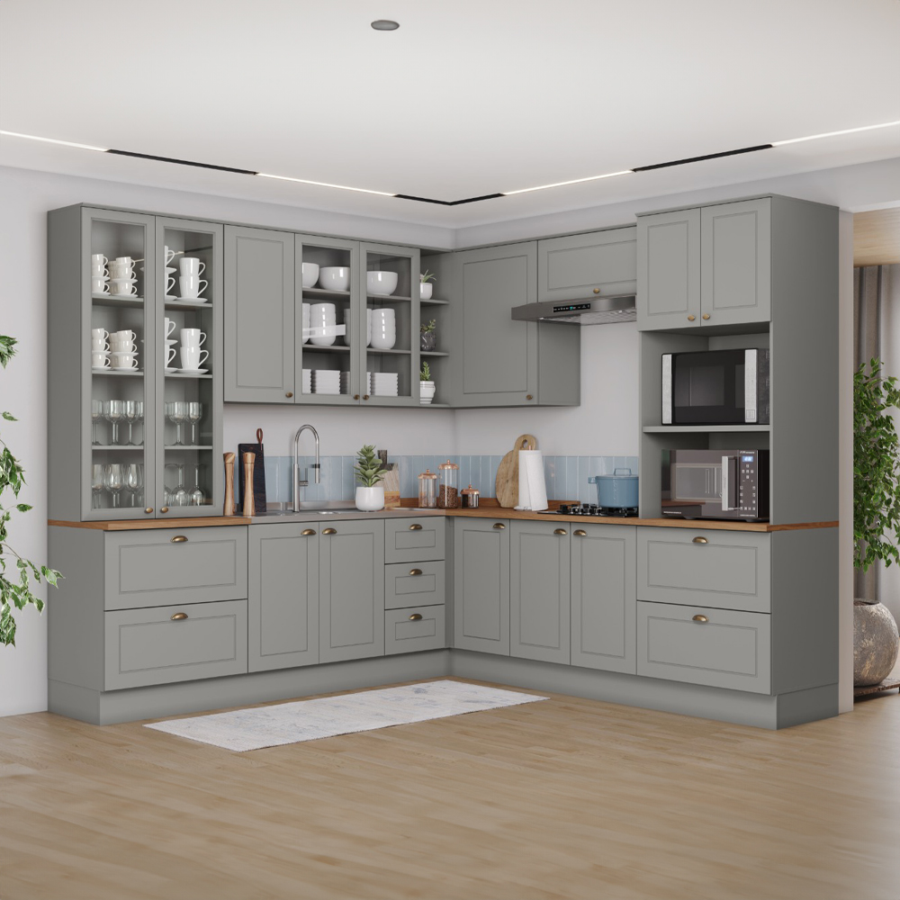 Cozinha Modulada 8 Peças 12 Portas 5 Gavetas Henn Americana