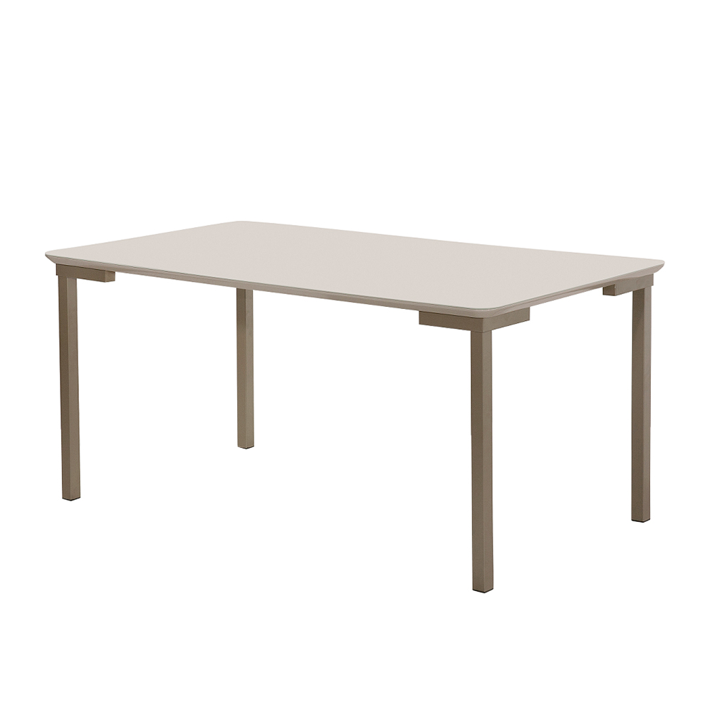 Mesa de Jantar 6 Lugares Tampo de MDF e Vidro Isis New Aço Nobre