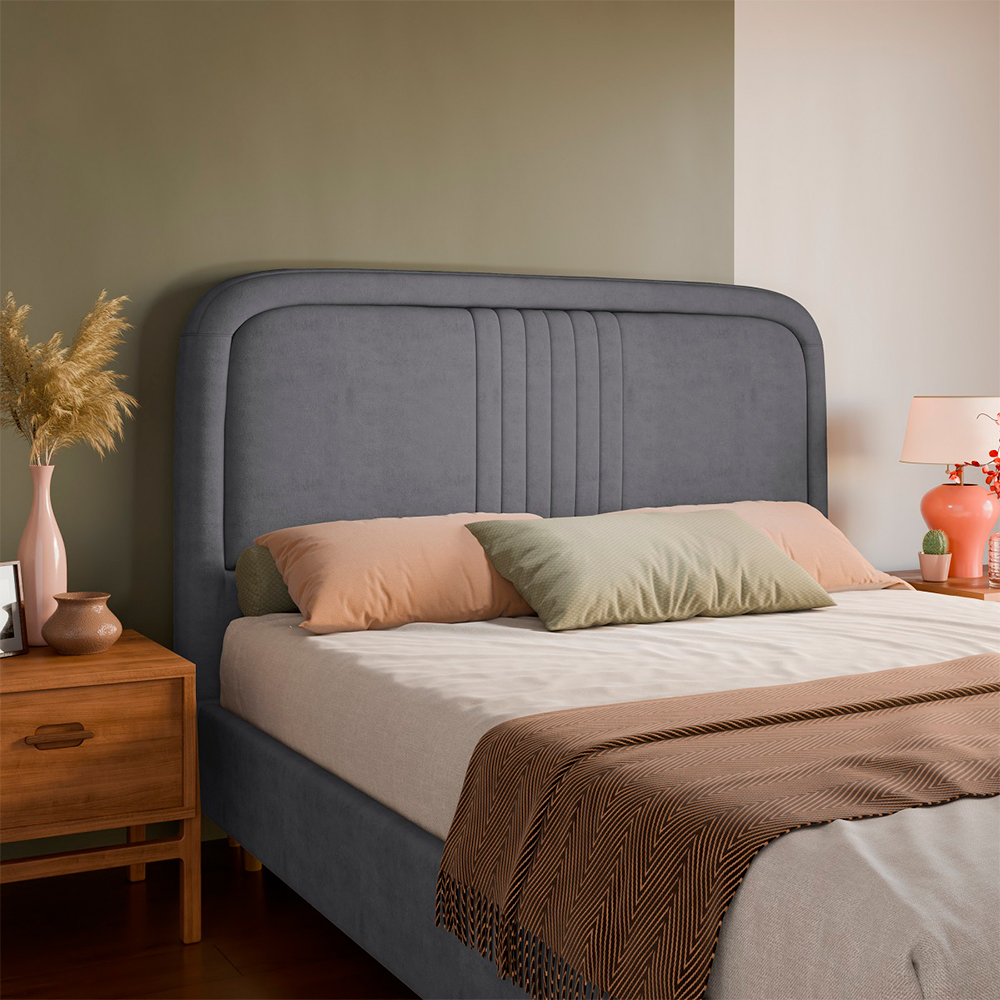Cabeceira Qeen Size Estofada 160cm de MDF Chicago Dubue