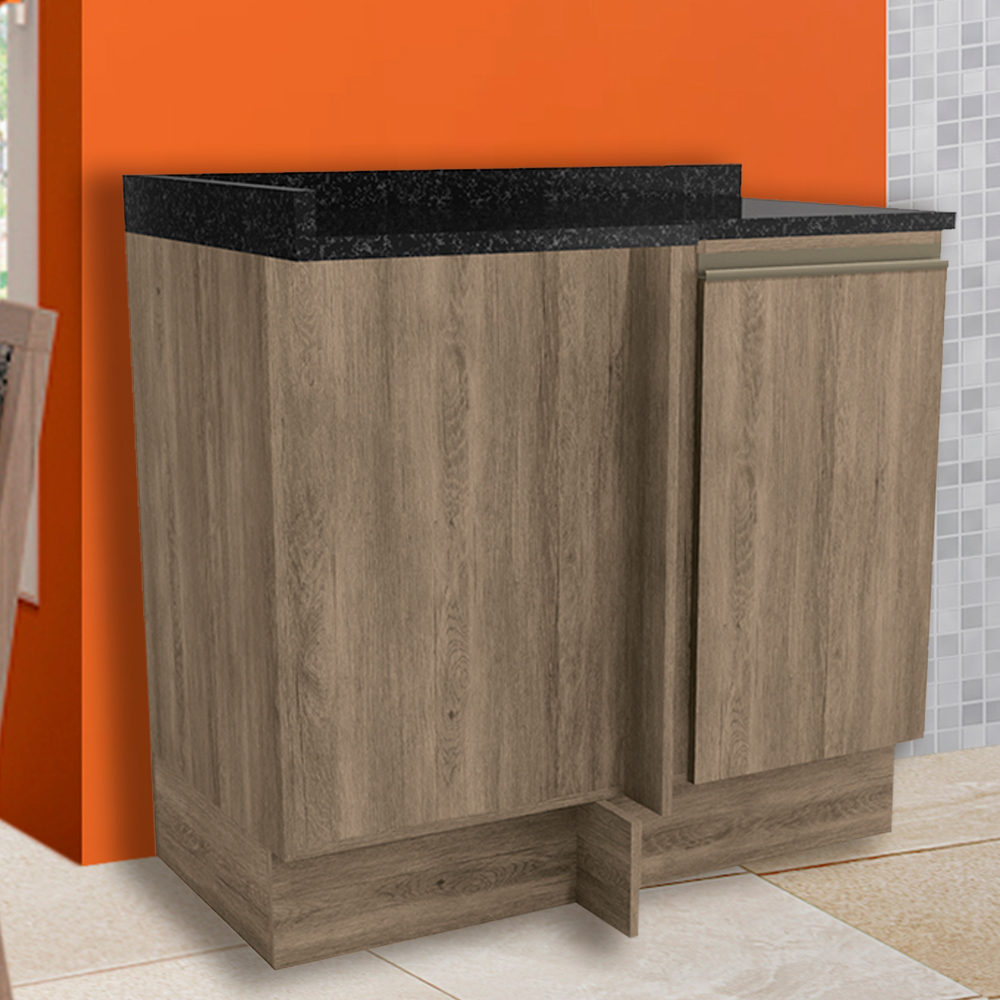 Balcão de Canto com Tampo 1 Porta 98cm Maxxi Kappesberg