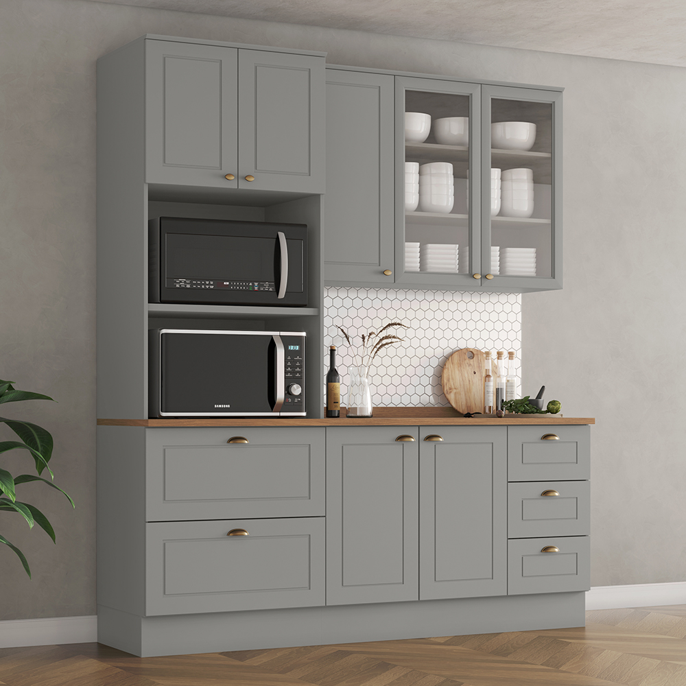 Cozinha Modulada 3 Peças 7 Portas 5 Gavetas Americana Henn