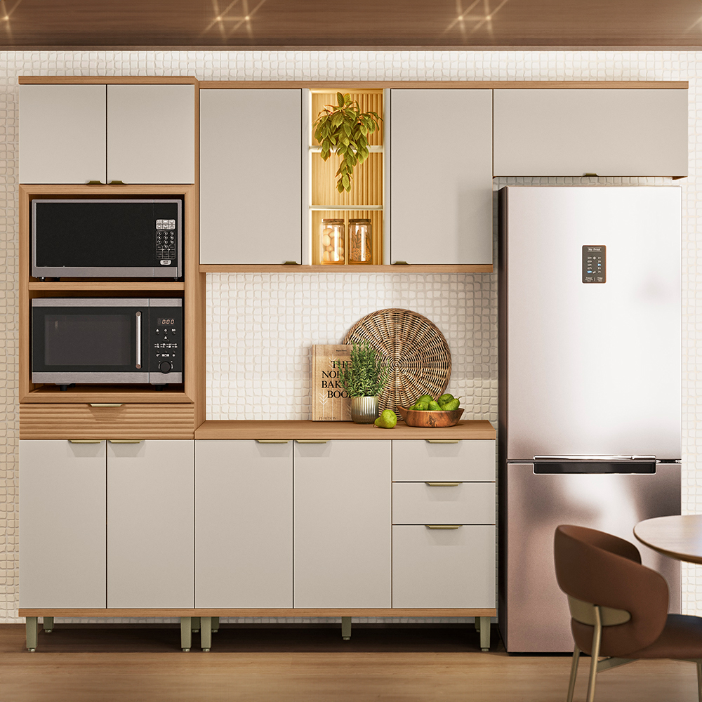 Cozinha Modulada 4 Peças 9 Portas 4 Gavetas Bless Linea Brasil