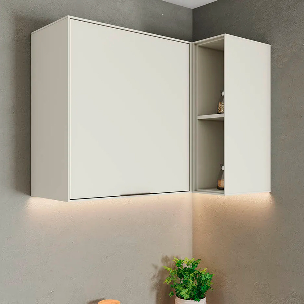 Armário Aéreo de Canto 01 Porta MDF Fineze Henn