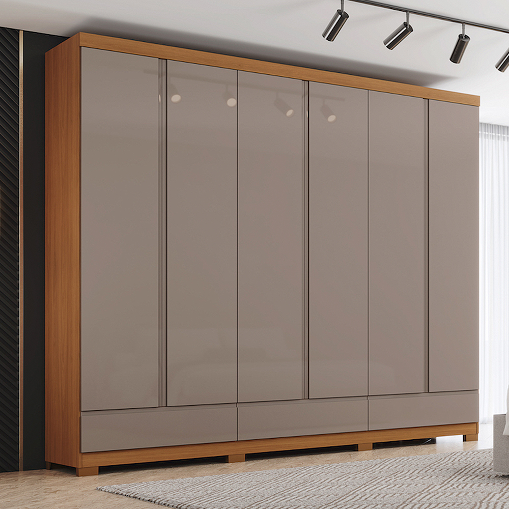 Guarda-Roupa Casal 6 Portas Bater 9 Gavetas Henn Imperial Roupeiro
