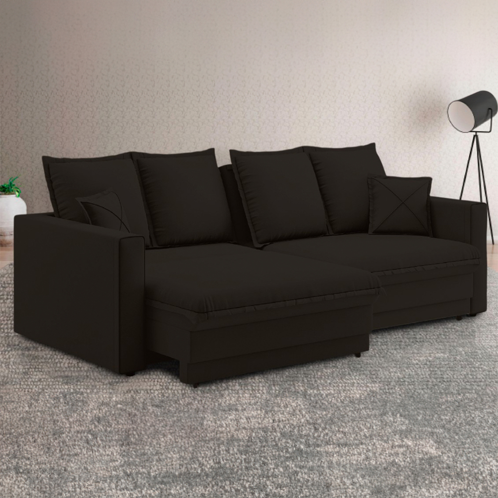 Sofá Cama Retrátil e Reclinável 3 Lugares 224 cm Lyon Ortonorte