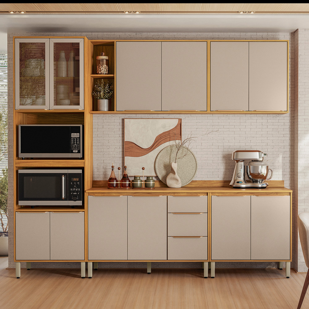 Cozinha Modulada 5 Peças 12 Portas 3 Gavetas Plena Demóbile