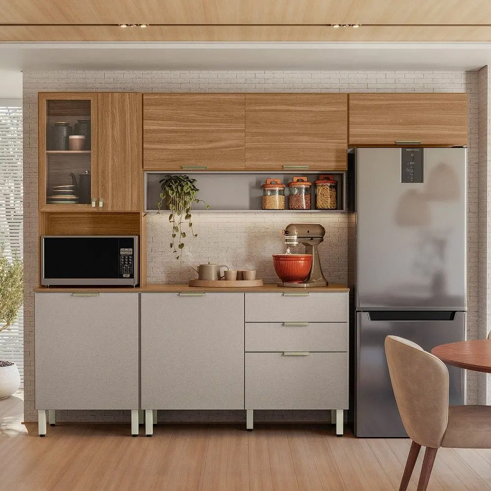 Cozinha Modulada 2 Peças 8 Portas 2 Gavetas Alba Demobile