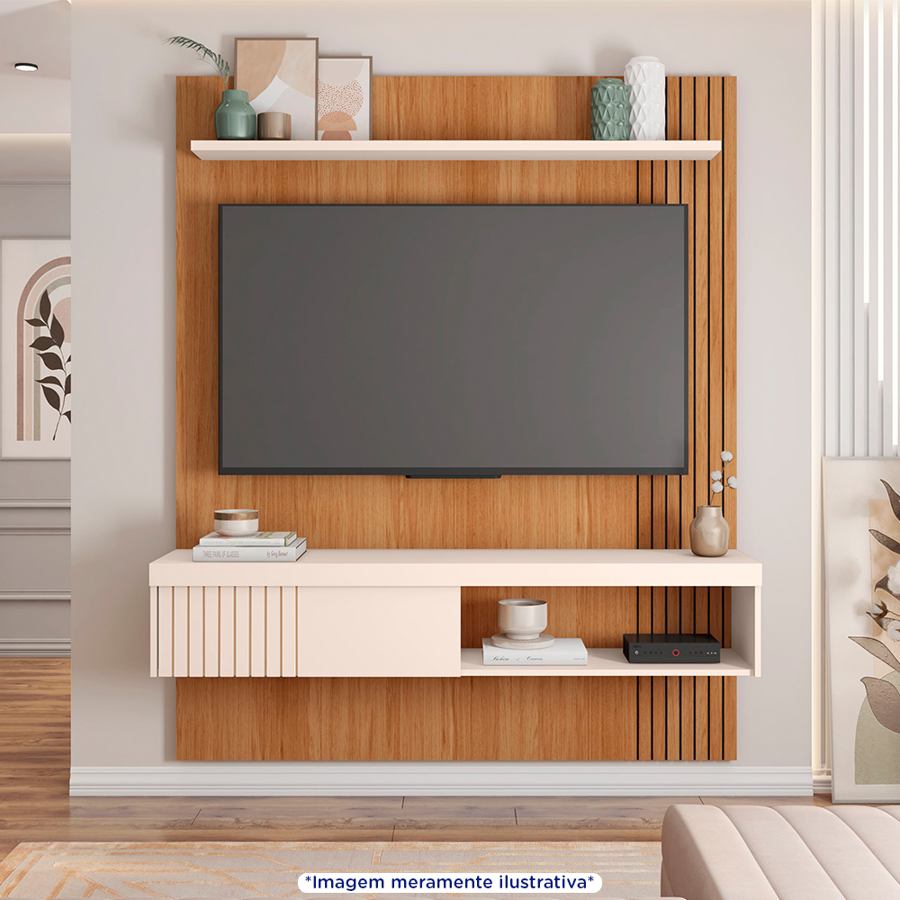 Painel para TV até 55" com Porta Deslizante Jade Caemmun