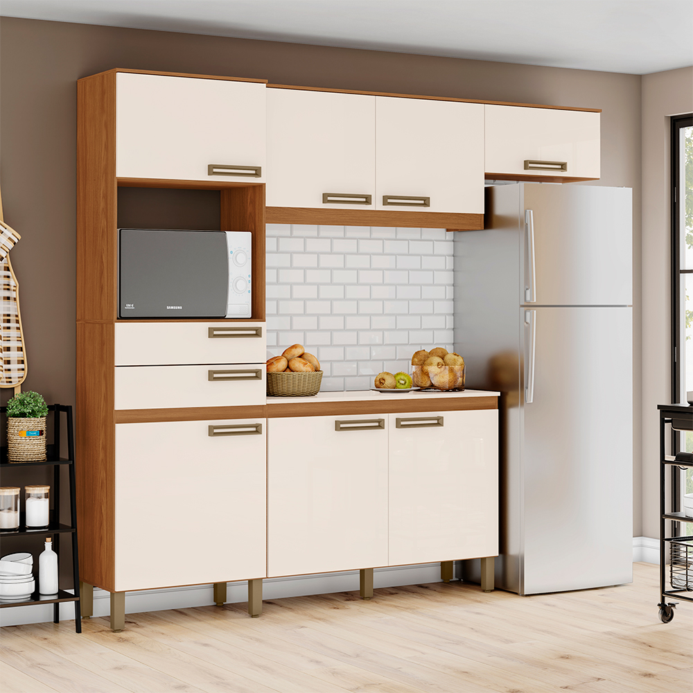 Cozinha Compacta 7 Portas 2 Gavetas B107 Briz