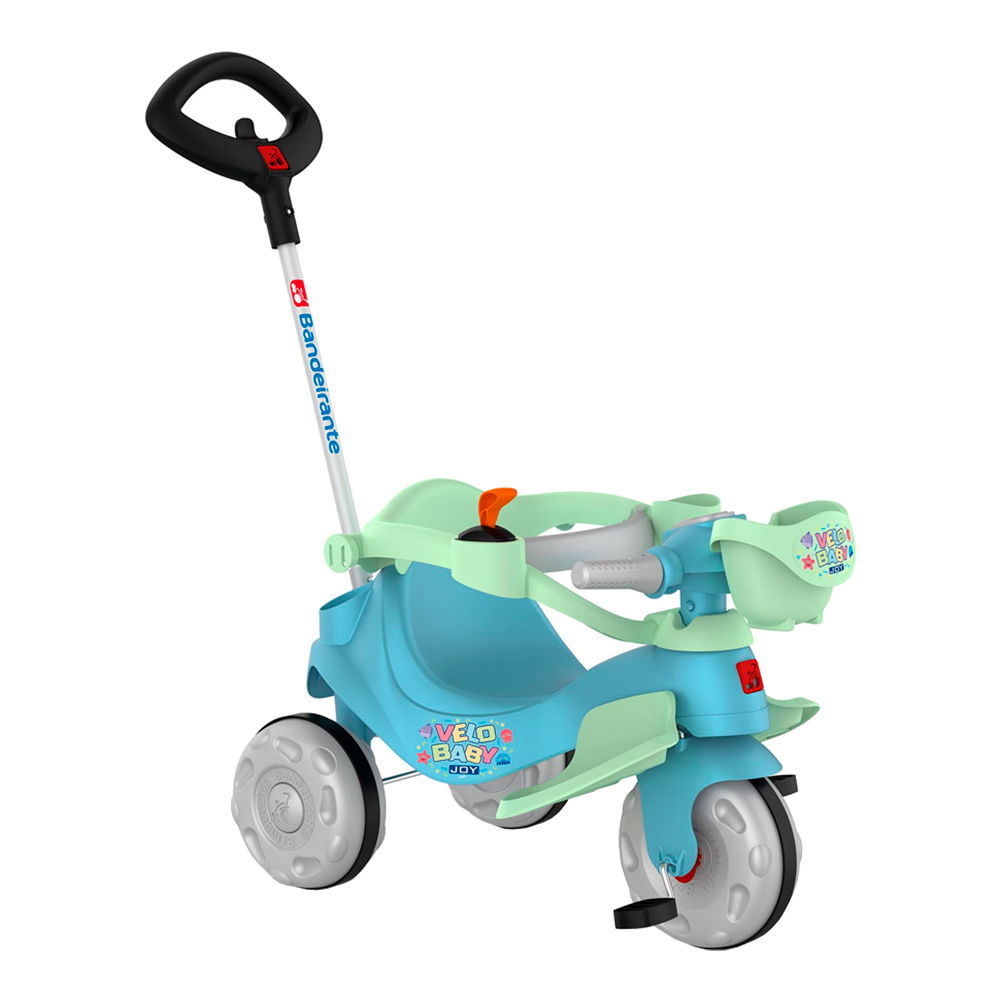 Triciclo a Pedal com Empurrador Infantil Bandeirante Velobaby Joy