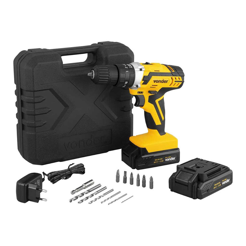 Parafusadeira Furadeira de Impacto Vonder Bateria 3/8 Polegadas PFV238I