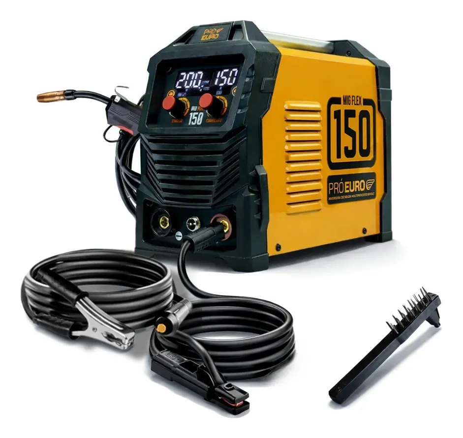 Máquina de Solda Multiprocesso MIG Flex 150a Pró Euro MIG sem gás MMA TIG