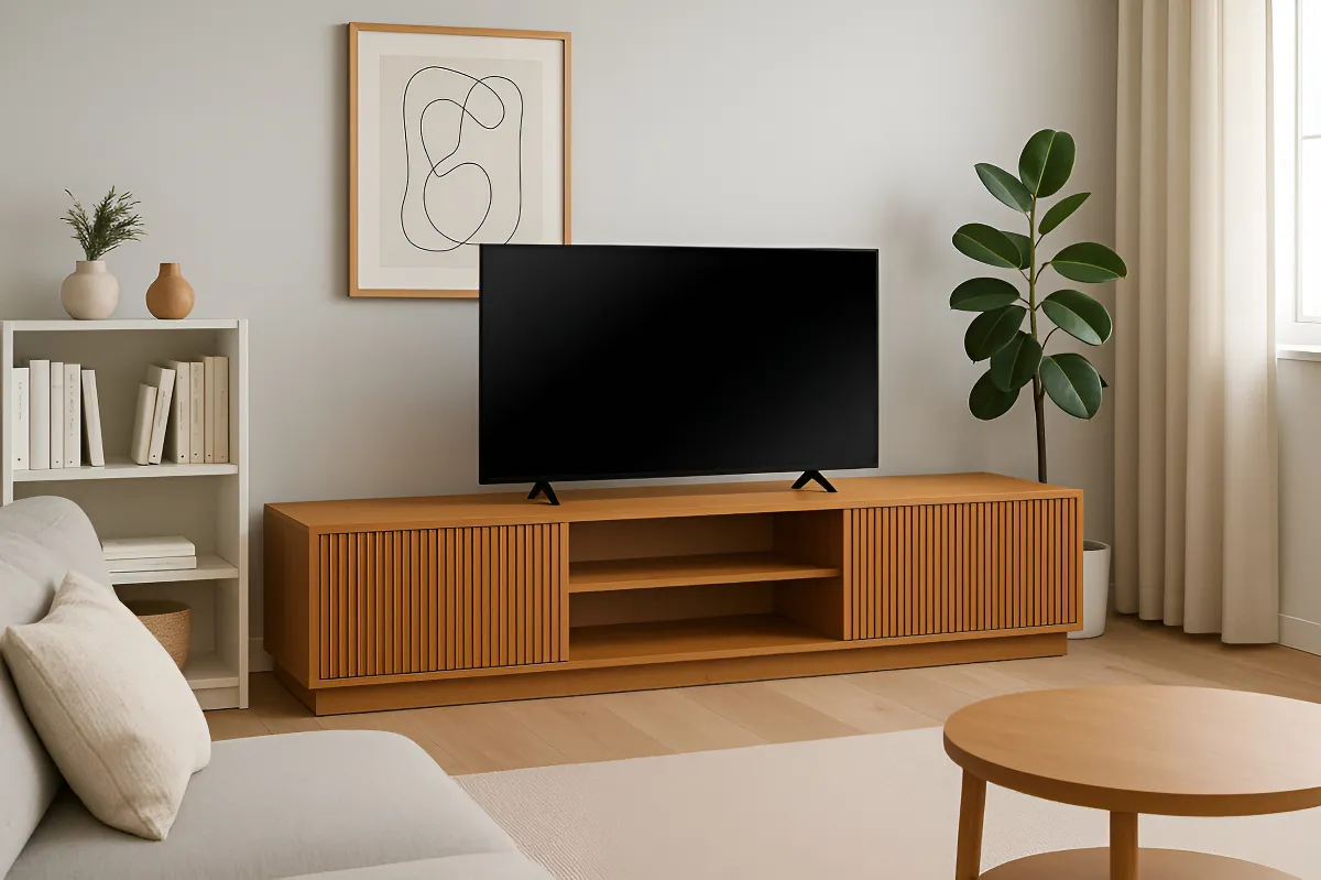 Rack Mavaular Valência MDF Natural 180cm Para TV Até 75p