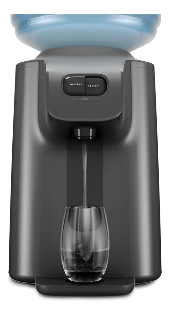 Bebedouro Bancada Mesa de Água Gelada Fria e Natural Motor Compressor galão 10l ou 20l abertura perfurador de lacre garrafão cinza grafite
