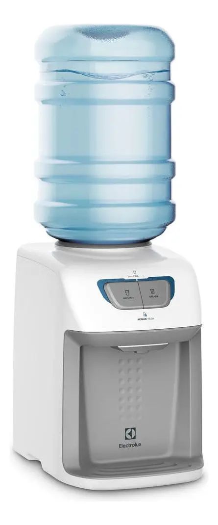 Bebedouro de Água Gelada Fria e Natural Elétrico Eletronico placa Electrolux para galão Branco